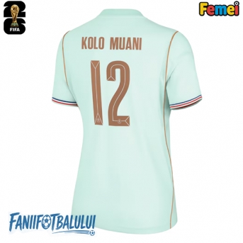 Franța Randal Kolo Muani #12 Echipament de Fotbal Replică Mondial 2026 Femei Deplasare